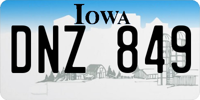 IA license plate DNZ849