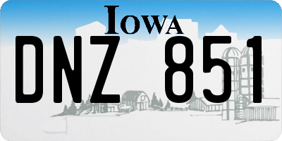 IA license plate DNZ851