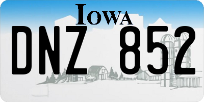 IA license plate DNZ852