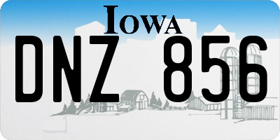 IA license plate DNZ856