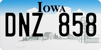 IA license plate DNZ858