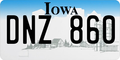 IA license plate DNZ860