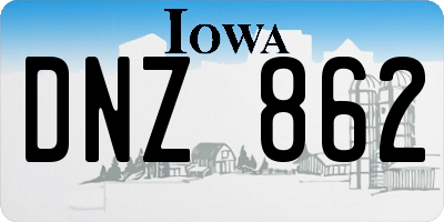 IA license plate DNZ862