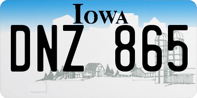 IA license plate DNZ865