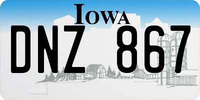 IA license plate DNZ867