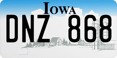 IA license plate DNZ868
