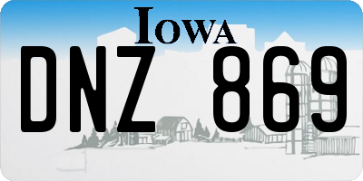 IA license plate DNZ869