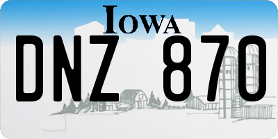 IA license plate DNZ870