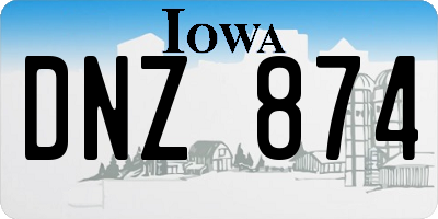 IA license plate DNZ874