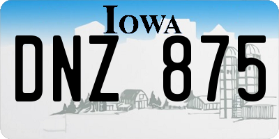 IA license plate DNZ875