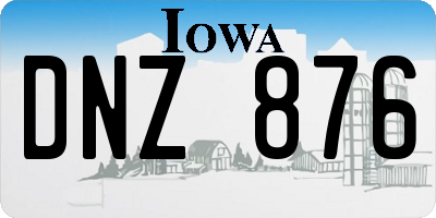 IA license plate DNZ876