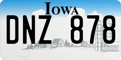 IA license plate DNZ878