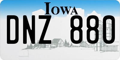 IA license plate DNZ880