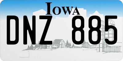 IA license plate DNZ885