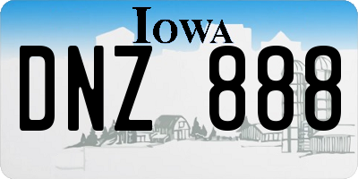 IA license plate DNZ888