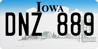 IA license plate DNZ889