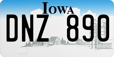 IA license plate DNZ890