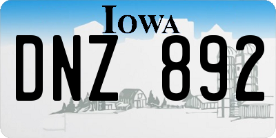 IA license plate DNZ892