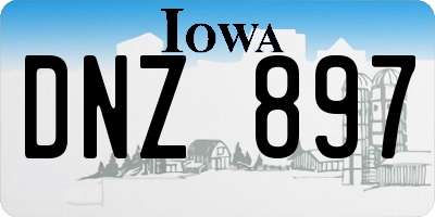 IA license plate DNZ897