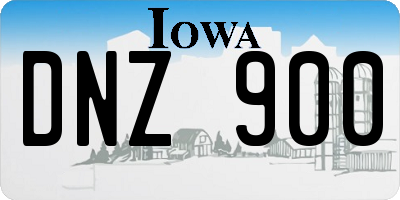 IA license plate DNZ900