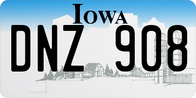 IA license plate DNZ908