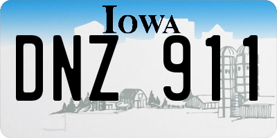 IA license plate DNZ911