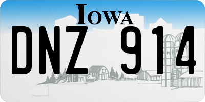 IA license plate DNZ914