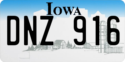 IA license plate DNZ916
