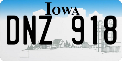 IA license plate DNZ918