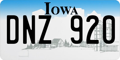 IA license plate DNZ920