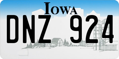 IA license plate DNZ924
