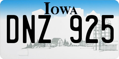 IA license plate DNZ925