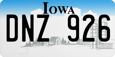 IA license plate DNZ926