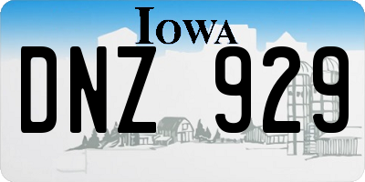 IA license plate DNZ929