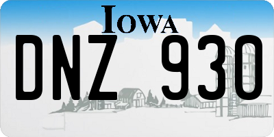IA license plate DNZ930