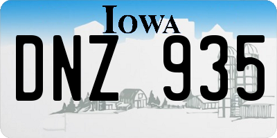 IA license plate DNZ935