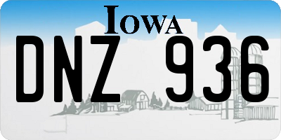 IA license plate DNZ936