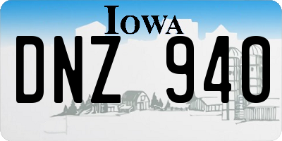 IA license plate DNZ940