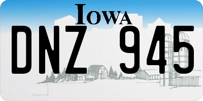 IA license plate DNZ945