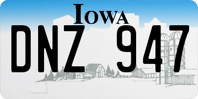 IA license plate DNZ947