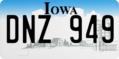 IA license plate DNZ949