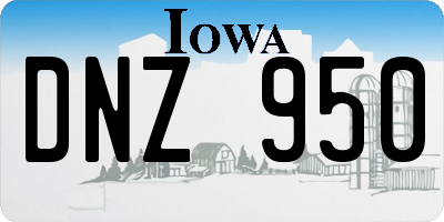 IA license plate DNZ950