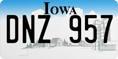 IA license plate DNZ957