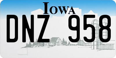 IA license plate DNZ958