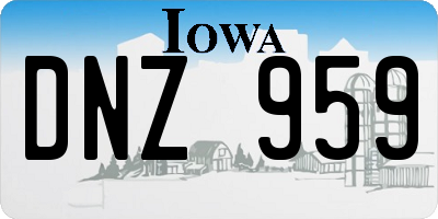 IA license plate DNZ959