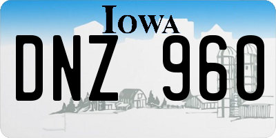 IA license plate DNZ960