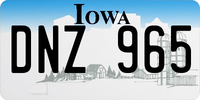 IA license plate DNZ965