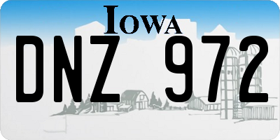 IA license plate DNZ972
