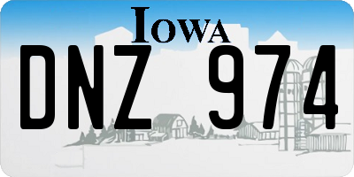 IA license plate DNZ974