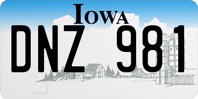 IA license plate DNZ981